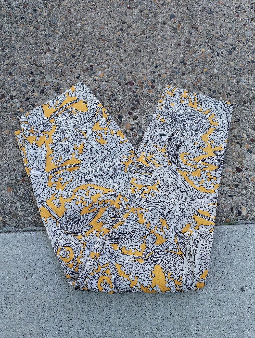 J. Crew Yellow and White Paisley Pants 00